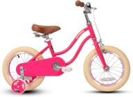 hot pink petimini 16 inch girls bike with training wheels, ideal for 3-7 years old logo