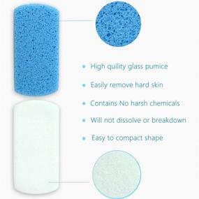 img 3 attached to 🦶 Maryton Glass Pumice Stone for Feet - 4 Pack Set | Callus Remover, Foot Scrubber, and Pedicure Exfoliator Tool