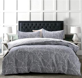 img 4 attached to 🛏️ JOHNPEY Duvet Cover Queen - 100% Cotton Bedding Set with Zipper Closure - Includes 1 Duvet Cover (90"x 90") and 2 Pillow Shams (20"x 26")