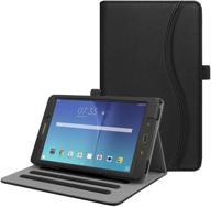 📱 fintie case for samsung galaxy tab e 8.0, [corner protection] multi-angle viewing stand cover with pocket for galaxy tab e 32gb sm-t378 / tab e 8.0-inch sm-t375 / sm-t377 tablet in black logo