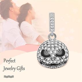 img 2 attached to 🎃 Halloween Jack Skull Sterling Silver Dangle Charm Pendant – Annmors Girl Jewelry Beads, Ideal Gifts for Women’s Bracelets & Necklaces