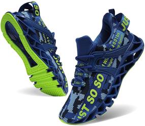 img 4 attached to Men's Athletic Shoes: Wonesion Breathable Walking Running Sneakers