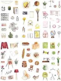 img 3 attached to Assorted 18 Sheets Stationery Sticker Set - Warm Home Household Display, Food, Fashion, Clothes, Dress, Makeup, Stuff, Kawaii Cat, Stationery Sticker for Diary, Album, Scrapbooking, DIY Craft, Handmade Decor, Label