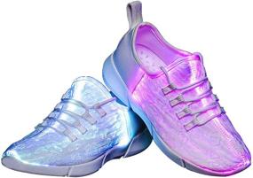 img 4 attached to Festive Holiday Boys' Sneakers with Flashing Lights for Christmas and Halloween