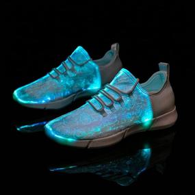 img 2 attached to Festive Holiday Boys' Sneakers with Flashing Lights for Christmas and Halloween
