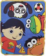 ryan world soft plush throw by franco manufacturing: featuring ryan with friends, 40"x50 logo