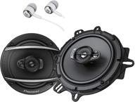 🔊 pioneer ts-a1670f 6.5" 320 watts max 3-way car speakers pair with carbon and mica reinforced injection molded polypropylene, bundled with alphasonik earbuds - black logo