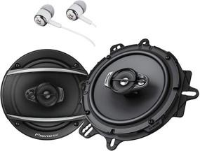 img 4 attached to 🔊 Pioneer TS-A1670F 6.5" 320 Watts Max 3-Way Car Speakers Pair with Carbon and Mica Reinforced Injection Molded Polypropylene, Bundled with Alphasonik Earbuds - Black