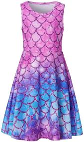 img 4 attached to 🌺 Sleeveless Hawaiian Sundresses for Girls' Clothing by Goodstoworld Dresses