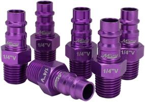 img 3 attached to 🔫 Milton 14-Piece Hi-Flo V Style 1/4" Kit in Purple