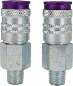 img 1 attached to 🔫 Milton 14-Piece Hi-Flo V Style 1/4" Kit in Purple