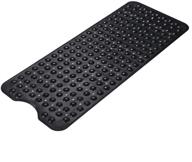 🛁 premium amazerbath large suction cup bath tub mat – superior grip & safety in tpe material, machine washable, non-slip shower mat, 39 x 16 inches (black) logo