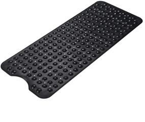 img 4 attached to 🛁 Premium AmazerBath Large Suction Cup Bath Tub Mat – Superior Grip & Safety in TPE Material, Machine Washable, Non-Slip Shower Mat, 39 x 16 Inches (Black)