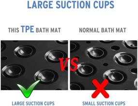 img 1 attached to 🛁 Premium AmazerBath Large Suction Cup Bath Tub Mat – Superior Grip & Safety in TPE Material, Machine Washable, Non-Slip Shower Mat, 39 x 16 Inches (Black)