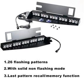 img 1 attached to 🚨 ABRIGHT 30LED Visor Lights - Upgrade with 26 Flash Patterns - Windshield Emergency Hazard Warning Strobe Beacon Split Mount Deck Dash Lamp - 180° Optic - Amber/Green/Amber/Green