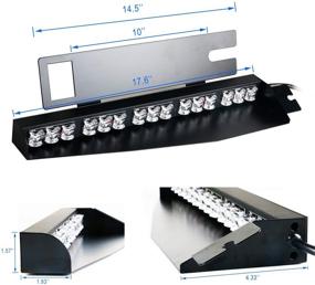 img 2 attached to 🚨 ABRIGHT 30LED Visor Lights - Upgrade with 26 Flash Patterns - Windshield Emergency Hazard Warning Strobe Beacon Split Mount Deck Dash Lamp - 180° Optic - Amber/Green/Amber/Green