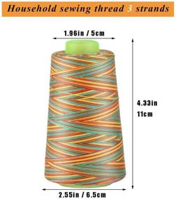 img 3 attached to 🌈 3000 Yards Rainbow Sewing Machine Thread - Versatile Polyester Thread for Ordinary Sewing, Quilting, Overlocking, and Hand Embroidery