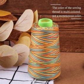 img 2 attached to 🌈 3000 Yards Rainbow Sewing Machine Thread - Versatile Polyester Thread for Ordinary Sewing, Quilting, Overlocking, and Hand Embroidery