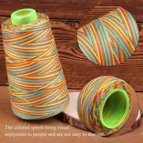 img 1 attached to 🌈 3000 Yards Rainbow Sewing Machine Thread - Versatile Polyester Thread for Ordinary Sewing, Quilting, Overlocking, and Hand Embroidery