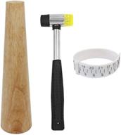 🔨 heymous wood bracelet mandrel and wrist sizer with hammer, rubber mallet | jewelry making and repair kit: bangle shaper and tools logo