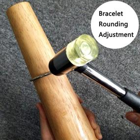 img 1 attached to 🔨 HEYMOUS Wood Bracelet Mandrel and Wrist Sizer with Hammer, Rubber Mallet | Jewelry Making and Repair Kit: Bangle Shaper and Tools