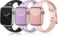 👩 ленты ouwegaga soft silicone sport для apple watch 38 мм 40 мм - совместимы с серией 3 7, se, 6, 5, 4, 3, 2, 1 - тонкие, дышащие и стильные для женщин и девочек. логотип