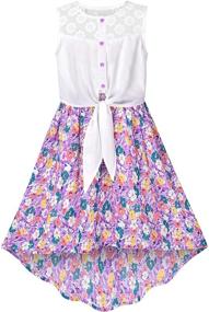 img 4 attached to Sunny Fashion Girls Chiffon Striped Girls' Clothing and Dresses