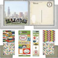 📔 illinois vintage scrapbook kit: themed paper and stickers by scrapbook customs logo