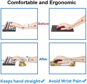 img 2 attached to Набор подставок для запястья под клавиатуру и мышь на основе миниального дерева для компьютеров и ноутбуков - пена памяти, мягкие и дышащие, эргономичный дизайн, нескользящая резиновая основа, удобная печать с помощью EkuaBot