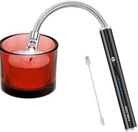 img 4 attached to Electric Candle Lighter, Rechargeable Arc Windproof Flameless Lighter for Camping, Kitchen BBQs - Black
