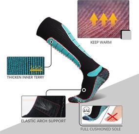 img 2 attached to 🧦 Optimized for SEO: Merino Wool Ski Socks - Cold Weather Socks for Snowboarding, Snow, Winter, Thermal Knee-high Warm Socks, Hunting