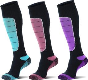 img 4 attached to 🧦 Optimized for SEO: Merino Wool Ski Socks - Cold Weather Socks for Snowboarding, Snow, Winter, Thermal Knee-high Warm Socks, Hunting