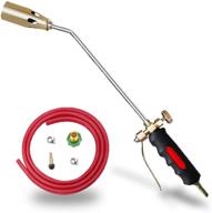 🔥 adjustable flame control propane torch weed burner torch with 80 inch hose for light welding, soldering, snow melter, roofing, roads heating, and brazing logo