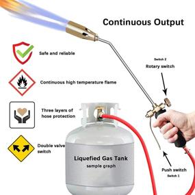 img 3 attached to 🔥 Adjustable Flame Control Propane Torch Weed Burner Torch with 80 inch Hose for Light Welding, Soldering, Snow Melter, Roofing, Roads Heating, and Brazing