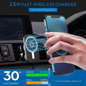 img 2 attached to 🚗 CHGeek Magnetic Wireless Car Charger: 15W Qi Car Phone Mount for iPhone 12 Series