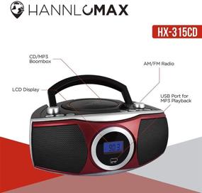 img 1 attached to 🔴 HANNLOMAX HX-315CD Portable CD/MP3 Boombox: AM/FM Radio, Bluetooth, LCD Display & USB Port - Red