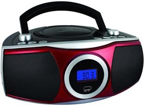 img 4 attached to 🔴 HANNLOMAX HX-315CD Portable CD/MP3 Boombox: AM/FM Radio, Bluetooth, LCD Display & USB Port - Red