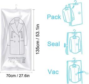 img 1 attached to 👕 Glorystage Hanging Vacuum Storage Bags 6 Pack - Space Saver Vacuum Sealer Bags for Clothes, 53.1x27.6 inch Jumbo Garment Protector Cover - Winter Coat, Dress, Out of Season Clothes - Reusable Airtight