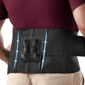 img 4 attached to 🏋️ Omples Back Brace: Lower Lumbar Waist Support Posture Corrector for Men and Women - X-Large Size with Removable Pad, Ideal for Heavy Weight Lifting, Pain Relief, Scoliosis, Sciatica, and Herniated Disc