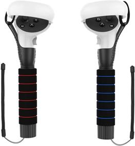 img 4 attached to 🎮 Optimized AMVR Dual Handles Extension Grips for Enhanced Beat Saber Gameplay on Oculus Quest, Quest 2, or Rift S Controllers