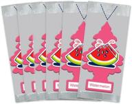 🍉 little trees car air freshener: 6 pack of watermelon scented hanging paper trees for home or car logo