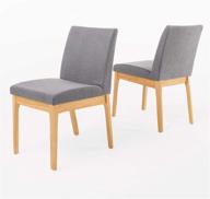 kwame fabric/oak finish dining chairs, set of 2, dark grey by christopher knight home logo