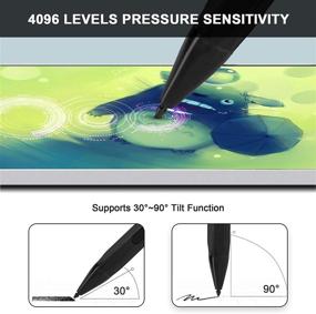 img 1 attached to 🖊️ KETAKY Stylus Pen for Microsoft Surface - Palm Rejection, 4096 Pressure Sensitivity, Eraser, Right Click Button - Surface Pro X/7/6/5/4, Surface Go/Laptop/Studio/Book - Rechargeable