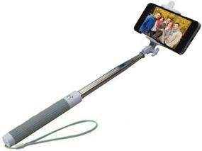 img 1 attached to 📷 GabbaGoods Bluetooth Selfie Stick - Compatible with Apple and Android Smartphones - Gray (Retail Packaging)