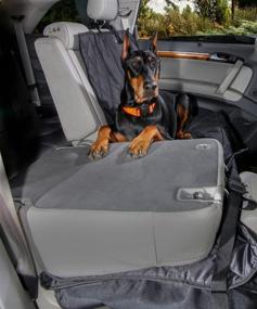 img 1 attached to 🐾 USA Company - 4Knines Dog Seat Cover: 60/40 Fold Down Seat with Middle Seat Belt Compatibility - No Hammock