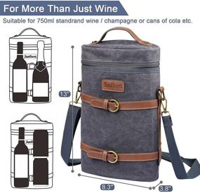 img 1 attached to Sunflora Leakproof Insulated Wine Cooler Bag - 2 Bottle Tote Carrier with Shoulder Strap, Corkscrew - Perfect for Travel, BYOB, Parties, Outdoor Activities (Texture Black)