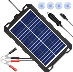 img 4 attached to 🌞 POWISER 10W Solar Battery Charger for Automotive, Motorcycle, Boat, Marine, RV, and More - 12V Solar Powered Battery Maintainer & Charger (10W Poly)