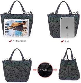 img 2 attached to Stylish and Functional Luminous Geometric Travel Handbag for Women: Handbags, Wallets, and Crossbody Bags