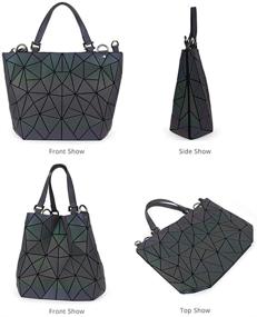 img 1 attached to Stylish and Functional Luminous Geometric Travel Handbag for Women: Handbags, Wallets, and Crossbody Bags