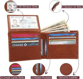 img 1 attached to Men's Genuine Leather Wallet with Window Pockets - Botanner Accessories